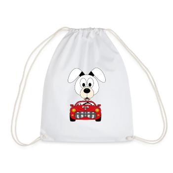 AUTO - HUND - TIER - KIND - BABY - AUTOFAHRER - Turnbeutel - Weiß - Vorne