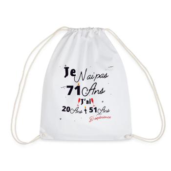 Je n Ai Pas 71 Ans Cadeau d anniversaire - Sac de sport léger - blanc - Devant