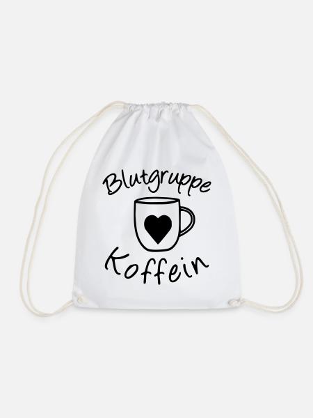 Blutgruppe Koffein - Turnbeutel - Weiß