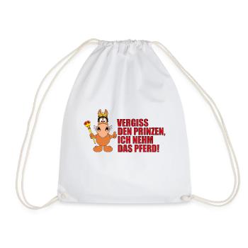 VERGISS DEN PRINZEN, ICH NEHM DAS PFERD! - Turnbeutel - Weiß - Vorne