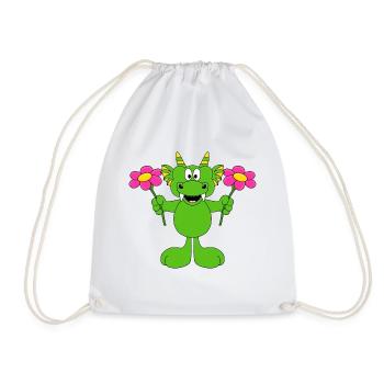 BLUMEN - LIEBE - DRACHE - GESCHENK - GARTEN - Turnbeutel - Weiß - Vorne