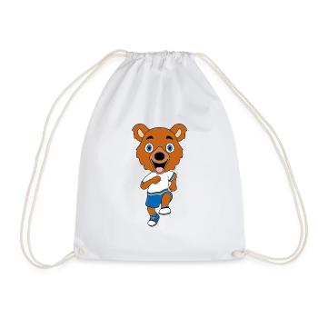 SPORT - LAUFEN - JOGGEN - FITNESS - BÄR - TEDDY - Turnbeutel - Weiß - Vorne