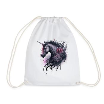 Unicorn with roses - Drawstring Bag - white - Front