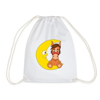 MOND - PFERD - PONY - TIER - KINDER - BABYS - Turnbeutel - Weiß - Vorne