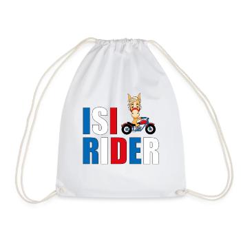 ISI RIDER - MOTORRAD - PFERD - Turnbeutel - Weiß - Vorne