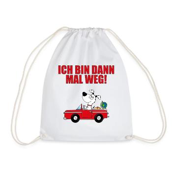 HUND - AUTO - Turnbeutel - Weiß - Vorne