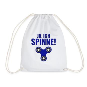 JA, ICH SPINNE! - SPINNER - FIDGET TOY - SPIELZEUG - Turnbeutel - Weiß - Vorne