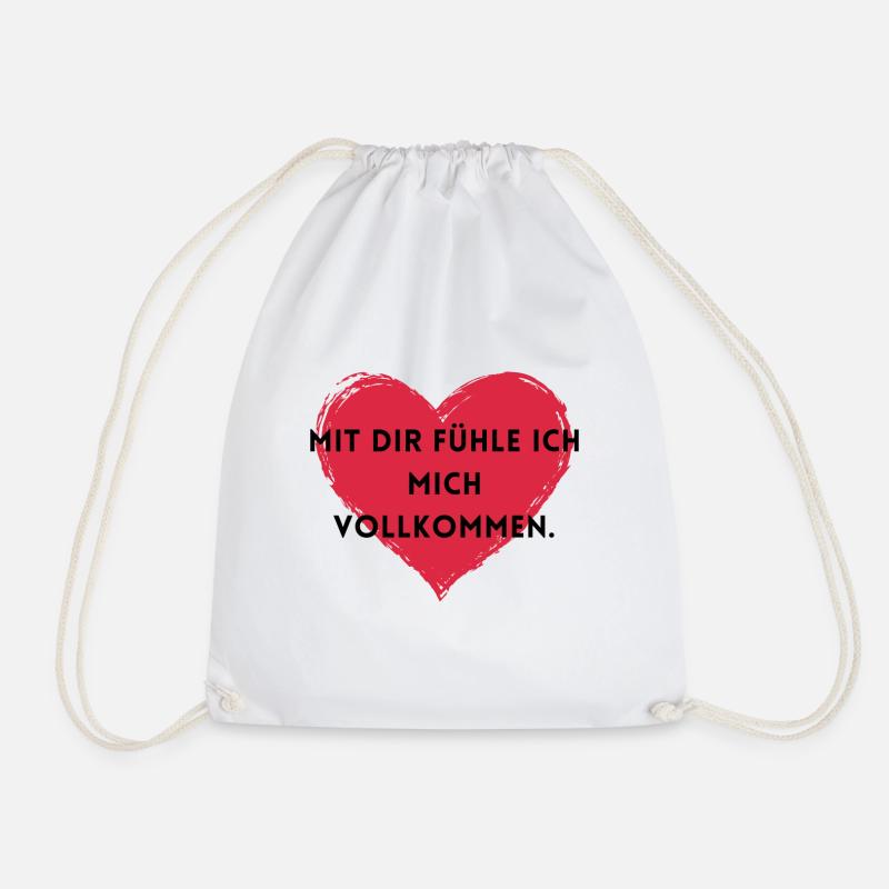Mit dir fühle ich mich vollkommen - Turnbeutel - Weiß