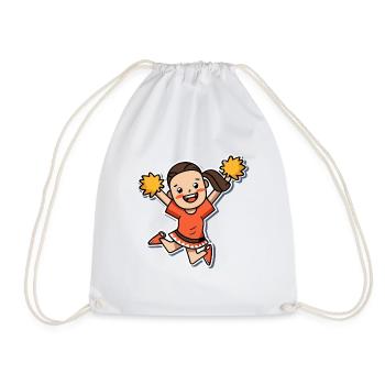 Cheerleader Mädchen Geschenk - Turnbeutel - Weiß - Vorne
