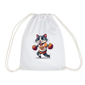 Cheerleader Katze Cheerleading Geschenkidee - Turnbeutel - Weiß - Vorne