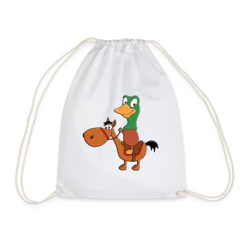 REITEN - PFERD - PONY - ENTE - ERPEL - REITER - Turnbeutel - Weiß - Vorne
