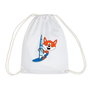 WINDSURFER - SURFER - WASSERSPORT - FUCHS - TIER - Turnbeutel - Weiß - Vorne