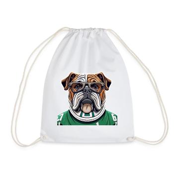 Bulldogge - Turnbeutel - Weiß - Vorne