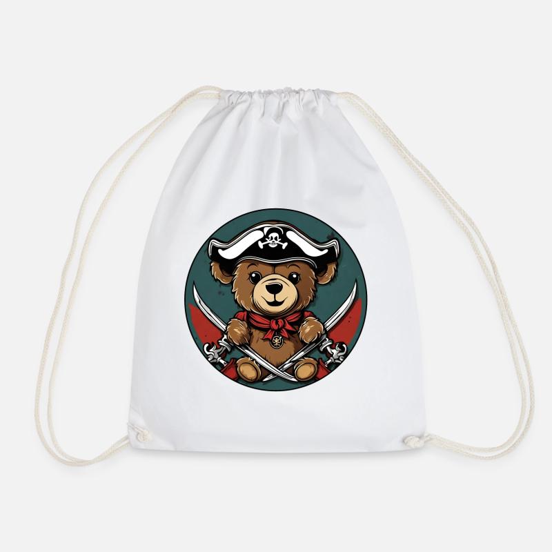 Teddy Bear / Cuddly Toy / Stuffed Animal / Gift Idea - Drawstring Bag - white