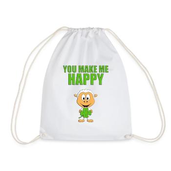 YOU MAKE ME HAPPY - SCHAF - GLÜCKSBRINGER - Turnbeutel - Weiß - Vorne