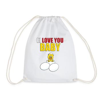 KÜKEN - GEBURT - EIER - NACHWUCHS - BABY - TIER - Turnbeutel - Weiß - Vorne