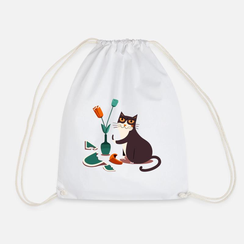 Lustige Katze - Turnbeutel - Weiß
