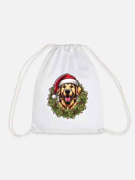 Golden Retriever zu Weihnachten 🎄 - Turnbeutel - Weiß