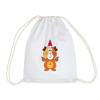 MEERSCHWEINCHEN - ZUCKERSTANGEN - WEIHNACHTEN - Turnbeutel - Weiß - Vorne