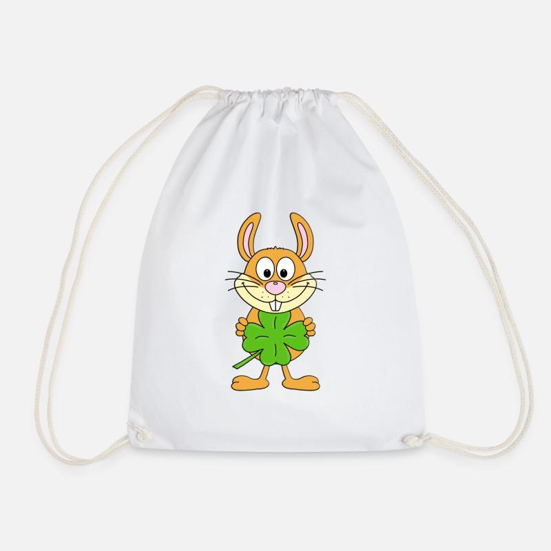 HASE - KANINCHEN - KLEEBLATT - TIER - Turnbeutel - Weiß