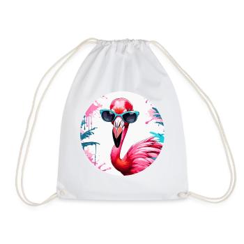 Flamant rose / Animal / Rose / Tropical / Longues pattes - Sac de sport léger - blanc - Devant