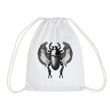 Scarab / Mysticism / Egyptian Symbolism / Antique - Drawstring Bag - white - Front