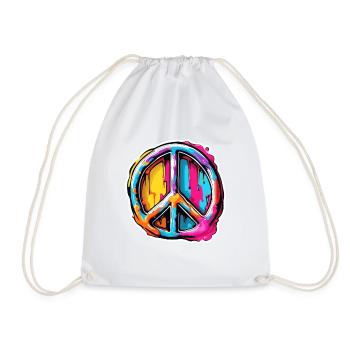 Love Peace and Harmonie / Hippie / Freiheit - Turnbeutel - Weiß - Vorne