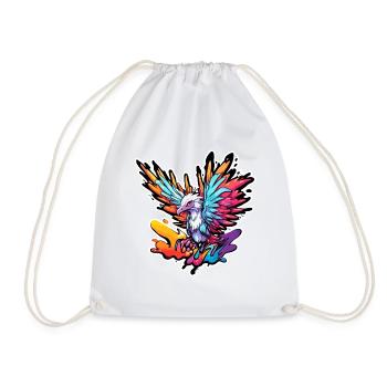 Phoenix / Bird / Animal / Mythical Creature / Fire - Drawstring Bag - white - Front