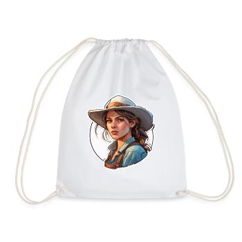 Agriculteur / Agriculteur / Ferme / Récolte / Femme - Sac de sport léger - blanc - Devant