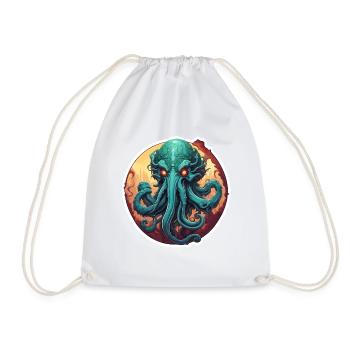 Cthulhu / Demon / Fantasie / Horror / tentakelig - Turnbeutel - Weiß - Vorne