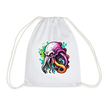 Cthulhu / Demon / Fantasie / Horror / tentakelig - Turnbeutel - Weiß - Vorne