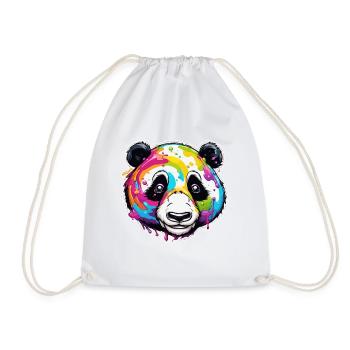 Panda / Tier / Zoo / Bambus / Wild / Kindlich - Turnbeutel - Weiß - Vorne