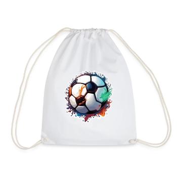 Soccer / Game / Ball / Field / Shooting - Drawstring Bag - white - Front