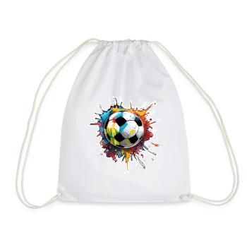 Soccer / Game / Ball / Field / Shooting - Drawstring Bag - white - Front