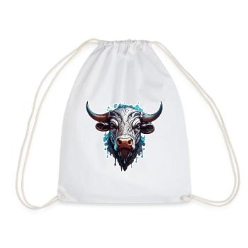 Stier / Bulle / Tier / Hörner / Stierkampf - Turnbeutel - Weiß - Vorne