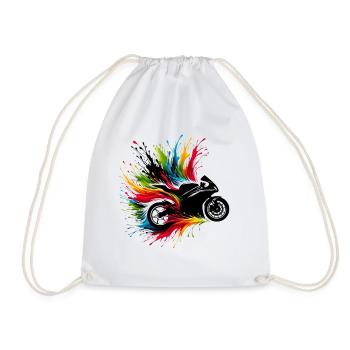 Motorrad Biker Passion - Turnbeutel - Weiß - Vorne