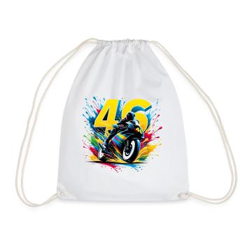 Moto valentino Biker t-shirt rossi 46 - Drawstring Bag - white - Front