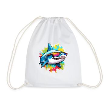 Requin / Faune / Sous-marin / Mer / Océan - Sac de sport léger - blanc - Devant