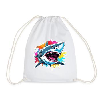 Requin / Faune / Sous-marin / Mer / Océan - Sac de sport léger - blanc - Devant