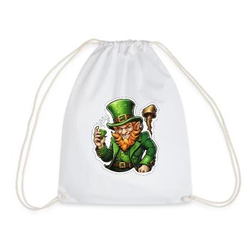 Leprechaun / Leprechaun / Green / Ginger / Ireland - Drawstring Bag - white - Front