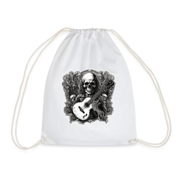Rock n roll / Guitar / Music / Instrument - Drawstring Bag - white - Front