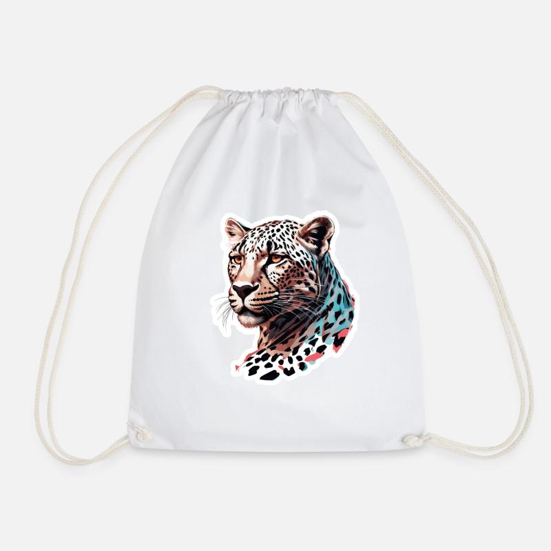 Leopard / Gepard / Tier / Animal Print / Muster - Turnbeutel - Weiß