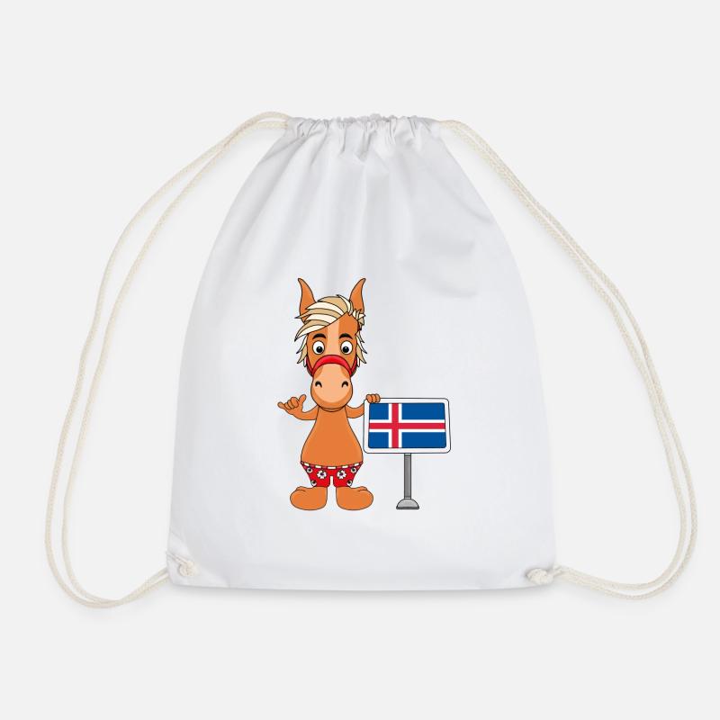 PFERD - PONY - ISLAND - ISLÄNDER - ISLANDPFERD - Turnbeutel - Weiß