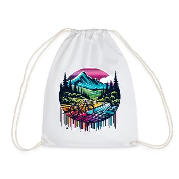 Paysage vibrant de vélo de montagne - Sac de sport léger - blanc - Devant