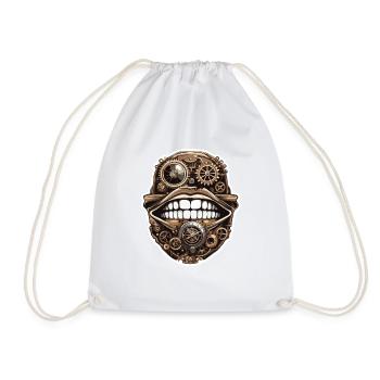 Mouth / Lips / Teeth / Tongue / Smile / Kiss - Drawstring Bag - white - Front