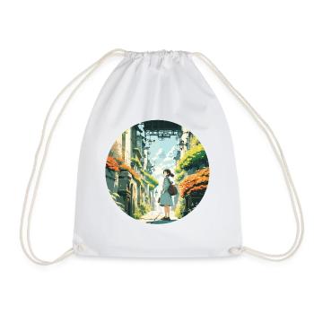 Anime / Bande dessinée / Japonais / Animation / Dessin animé - Sac de sport léger - blanc - Devant