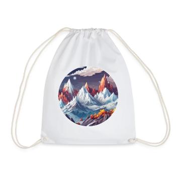 Mountain / Alps / Summit / Nature / Forest / Rock - Drawstring Bag - white - Front
