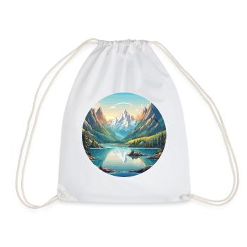 Mountain / Alps / Summit / Nature / Forest / Rock - Drawstring Bag - white - Front