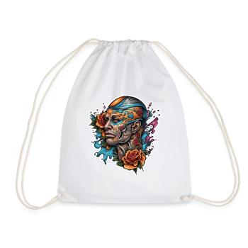 Homme / tatouage / cool / rock n roll / métal - Sac de sport léger - blanc - Devant