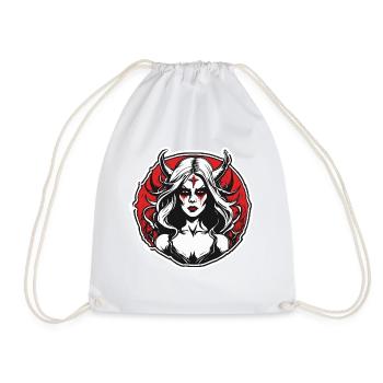diabolical woman / blood / gothic / heavy metal - Drawstring Bag - white - Front